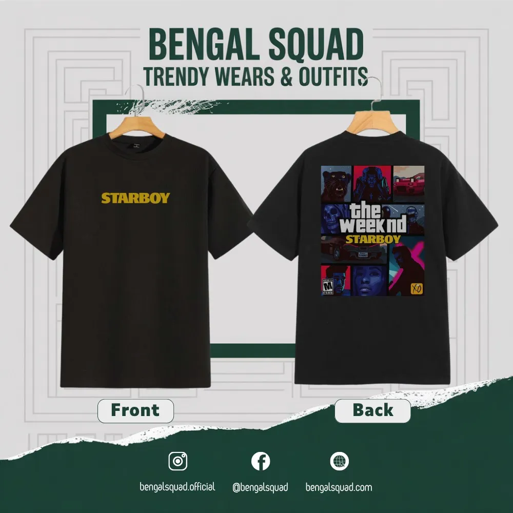 Starboy x GTA-01 Dropsholder unisex t-shirt 200 gsm premium cotton minimal print. bengal squad